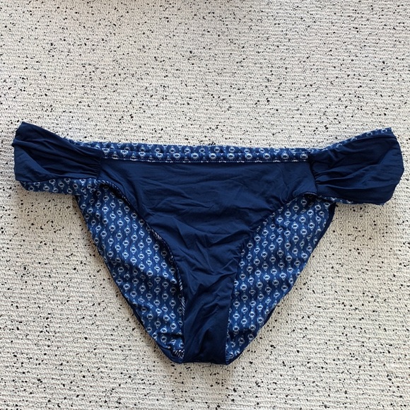 Lucky Brand Reversible Indigo Batik Print and Navy Bikini Briefs - Picture 3 of 4